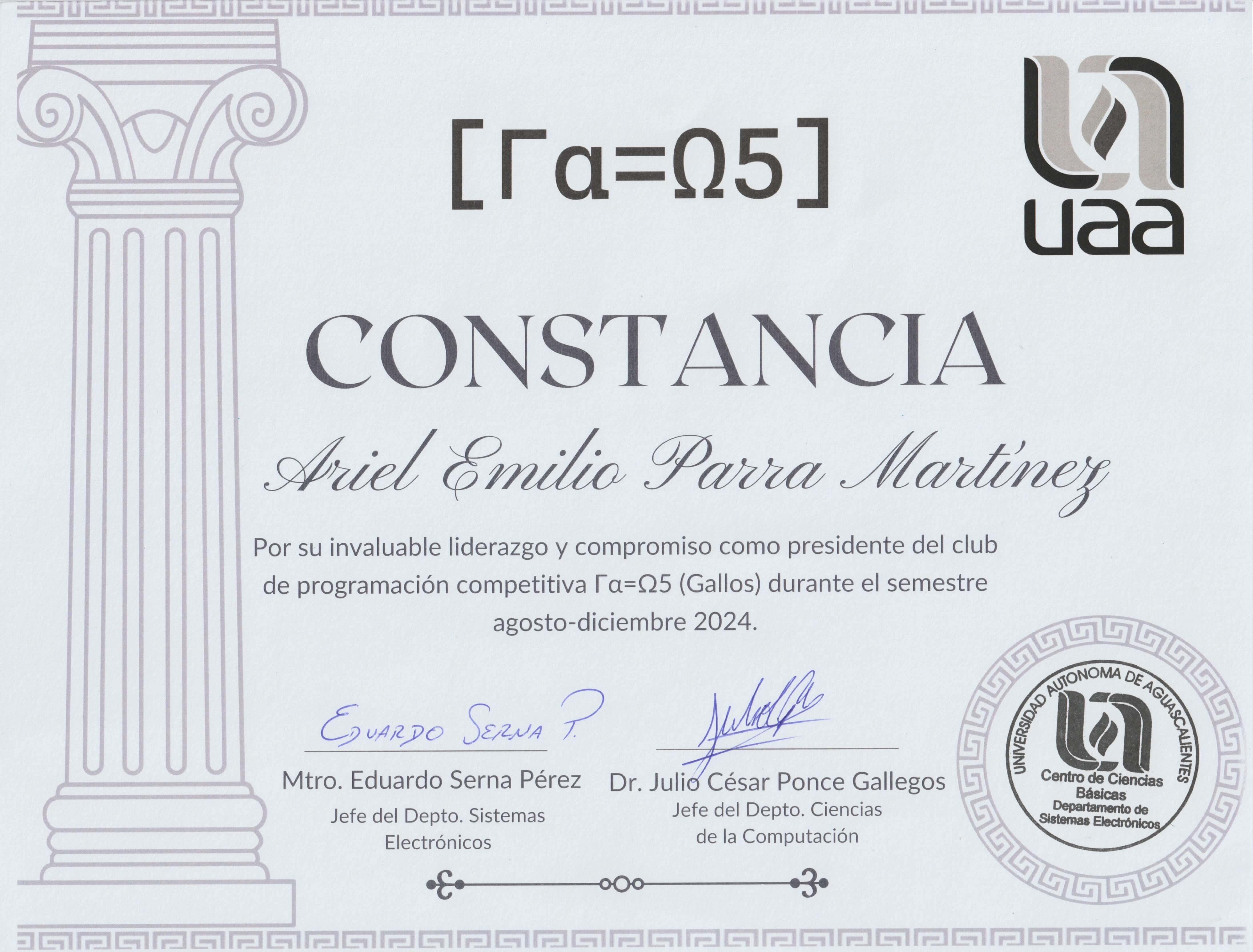 President of the Competitive Programming Club (Gallos) image