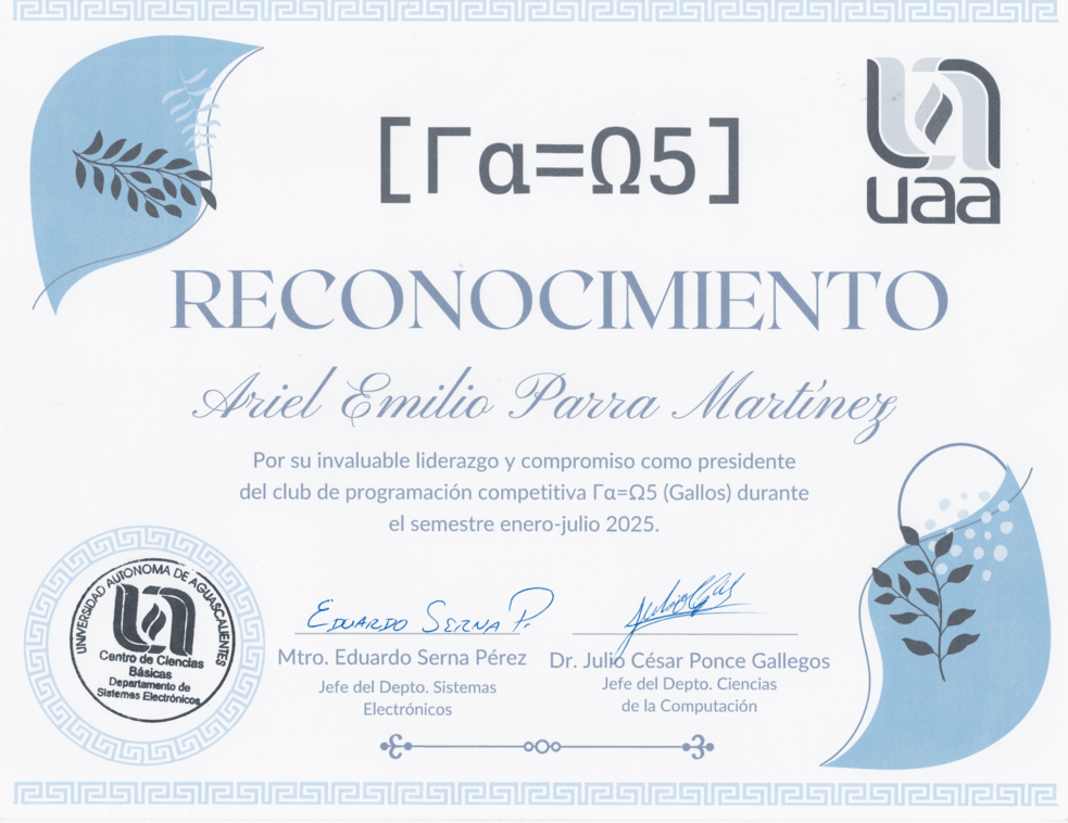 President of the Competitive Programming Club (Gallos) image