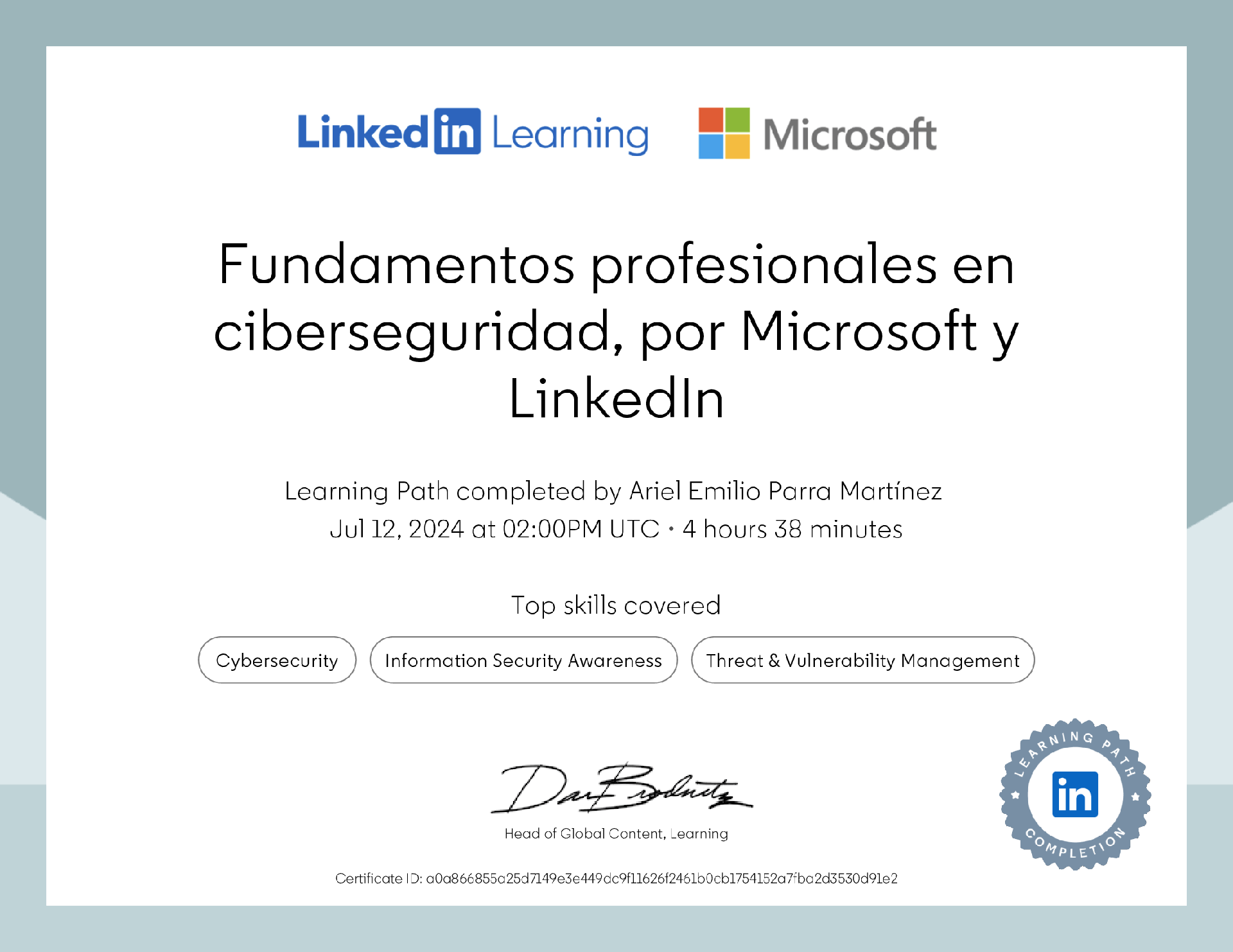 Career Essentials in Cybersecurity by Microsoft and LinkedIn image