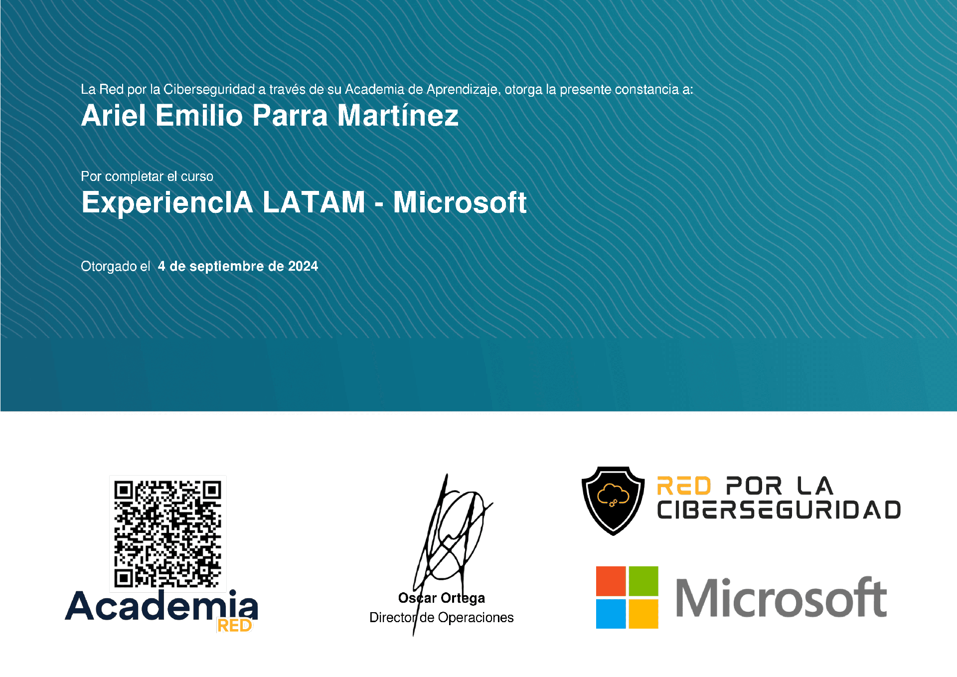 ExperiencIA LATAM - Microsoft Certificate image